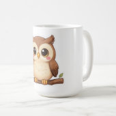 Adorable Kawaii Chibi Owl  コーヒーマグカップ (正面右)