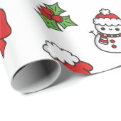 Adorable Kawaii Christmas Holiday Pattern Gift ラッピングペーパー (ロールコーナー)