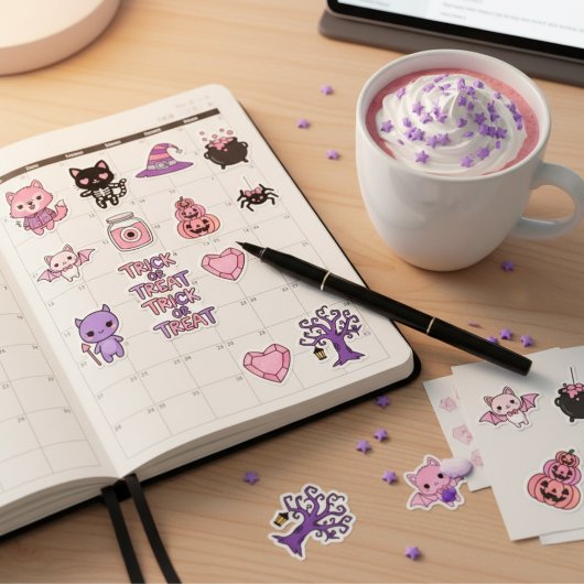 Adorable Kawaii Halloween Sticker Pack シール