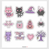 Adorable Kawaii Halloween Sticker Pack シール (シート)