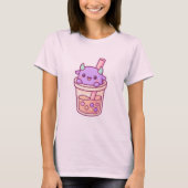 Adorable Kawaii Monster with Rainbow Bubble Tea Tシャツ (正面)