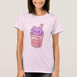 Adorable Kawaii Monster with Rainbow Bubble Tea Tシャツ