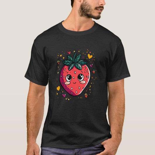 Adorable Kawaii Strawberry Delight Tシャツ (正面)