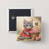 adorable kitten button 缶バッジ (正面&裏面)