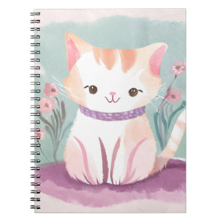 Adorable kitten in the flowers ノートブック