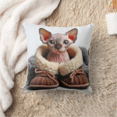 adorable kitten sphinx in pantoufles クッション (ブランケット)