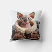 adorable kitten sphinx in pantoufles クッション (裏面)
