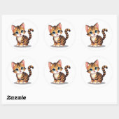 Adorable Kitten Stickers ラウンドシール (シート)