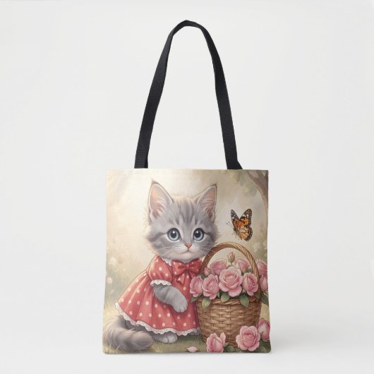 adorable kitten tote bag トートバッグ (正面)