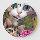 Adorable Kittens 8 ラージ壁時計 (正面)