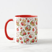 Adorable Kittens and Strawberries Ceramic Mug マグカップ (左)
