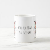 Adorable Kitty Cat Will You Be My Valentine? コーヒーマグカップ (中央)