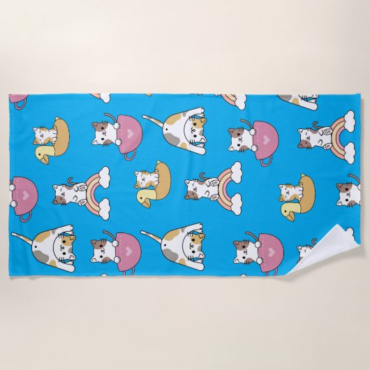 Adorable Kitty Cats ビーチタオル (正面)