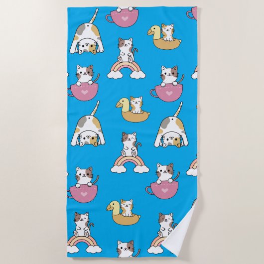 Adorable Kitty Cats ビーチタオル (正面)