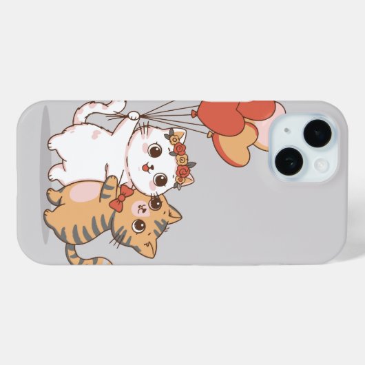 Adorable Kitty Couple Hugging Case-Mate iPhoneケース (裏面 (横))