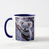 Adorable Koala perché sur sa branche. マグカップ (左)