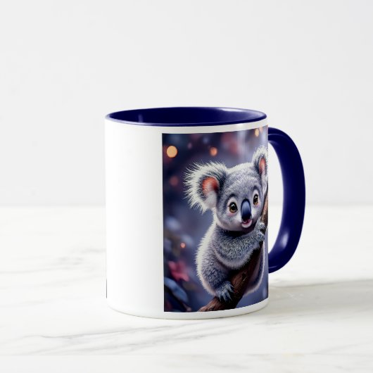 Adorable Koala perché sur sa branche. マグカップ (正面右)