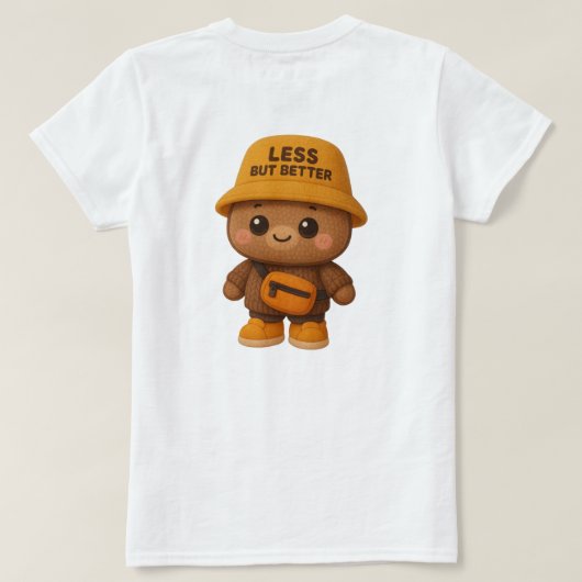 Adorable "Less But Better" Bear Tee Tシャツ (デザイン裏面)