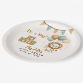 Adorable Lion Baby Shower Boy ペーパープレート (アングル)