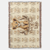 Adorable Lion Cub Christian Art Faith Quote スローブランケット (正面縦)