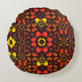 Adorable Lion Cub Sitting Portrait Illustration ラウンドクッション