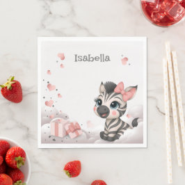 Adorable little cartoon zebra  スタンダードランチョンナプキン