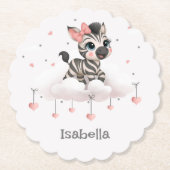 Adorable little cartoon zebra  ペーパーコースター (正面)