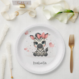 Adorable little cartoon zebra  ペーパープレート