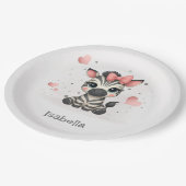 Adorable little cartoon zebra  ペーパープレート (アングル)