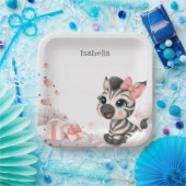 Adorable little cartoon zebra  ペーパープレート (パーティー)