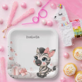 Adorable little cartoon zebra  ペーパープレート (パーティー)