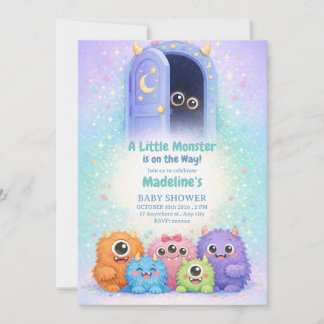 Adorable Little Monster Baby Shower Invitation  招待状