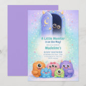 Adorable Little Monster Baby Shower Invitation  招待状 (正面/裏面)