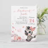 Adorable little zebra baby shower invitation 招待状 (スタンド正面)