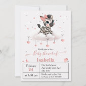 Adorable little zebra baby shower invitation 招待状 (正面)
