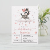Adorable little zebra baby shower invitation 招待状 (スタンド正面)