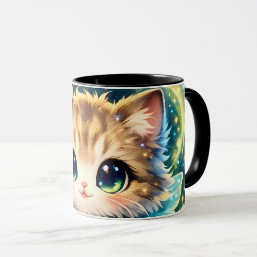 Adorable Magical Cat Mug & Pillow – Cute Fantasy  マグカップ (正面右)