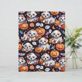 Adorable Maltese Puppy Halloween Scrapbook Paper (スタンド正面)