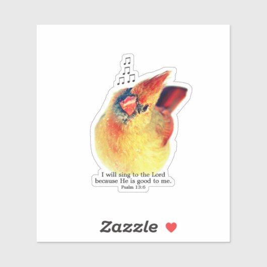 Adorable Mama Cardinal Singing Praises Bible Verse シール (シート)