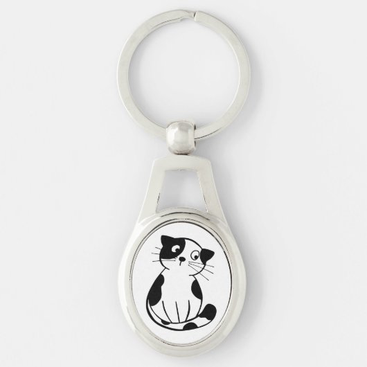 Adorable Metal Keychain with Cute Cat Mark Design キーホルダー (正面)