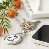 Adorable Metal Keychain with Cute Cat Mark Design キーホルダー (側面)