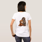Adorable Monkey Art PNG Tシャツ (裏面フル)