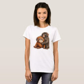 Adorable Monkey Art PNG Tシャツ (正面フル)