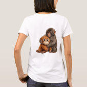 Adorable Monkey Art PNG Tシャツ (裏面)