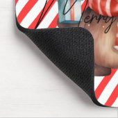 Adorable monogram Red white stripes Ornaments マウスパッド (コーナー)
