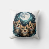 Adorable Moon Gazer Kittens - Sparkling Starlight  クッション (正面)