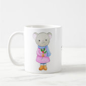 Adorable Mouse Girl in Winter Clothing Christmas コーヒーマグカップ (左)