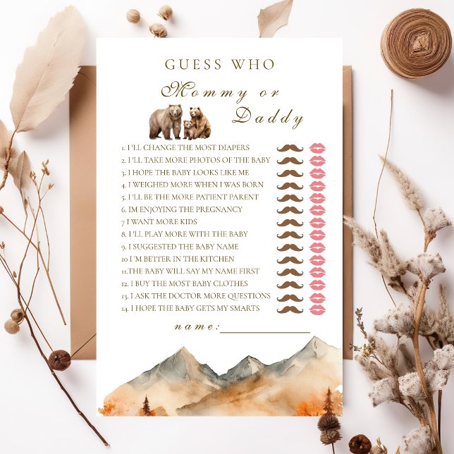 Adorable Neutral Bear Guess Who Mommy or Daddy (クリエイターアップロード済み)