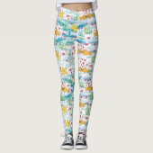 Adorable Ocean Love Pattern | Cute Fish & Starfish レギンス (正面)