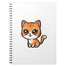 Adorable Orange Tabby Cartoon Cat ノートブック